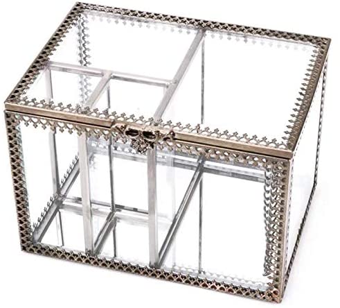 TL TONGLING Mirror Glass Qtip Dispenser Bathroom Qtip Holder Storage Canister