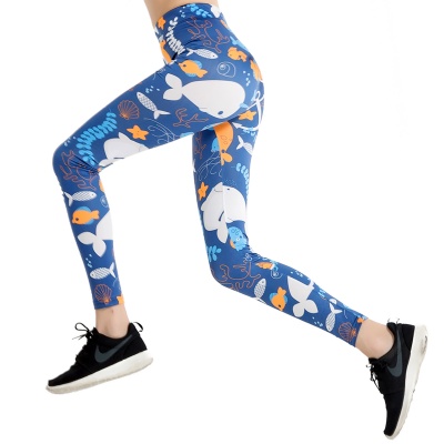 FINEMORE Digital Printed Women's Full-Length Yoga Workout Leggings Thin Capris Pants XS-M(0-8)-