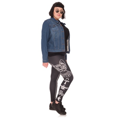 FINEMORE Digital Printed Yoga Leggings Plus Size Women's Thin Capris Pants L-XL(US 12-18)