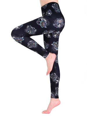 FINEMORE Digital Printed Yoga Leggings Plus Size Women's Thin Capris Pants L-XL(US 12-18)-