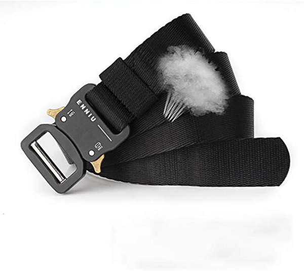 NOROT Men's Simple Wide Belt Unlock Quick Multifunction Zinc Alloy Buckle Nylon Material Belt