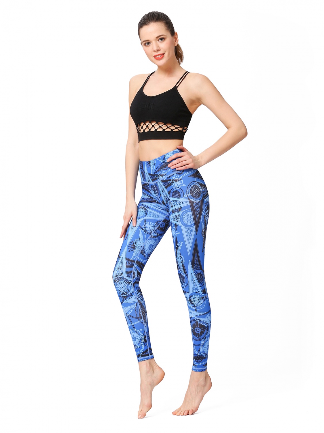 MUMUWU Women Printed Yoga Pants Sport Workout Running Leggings Power Flex Yoga Leggings