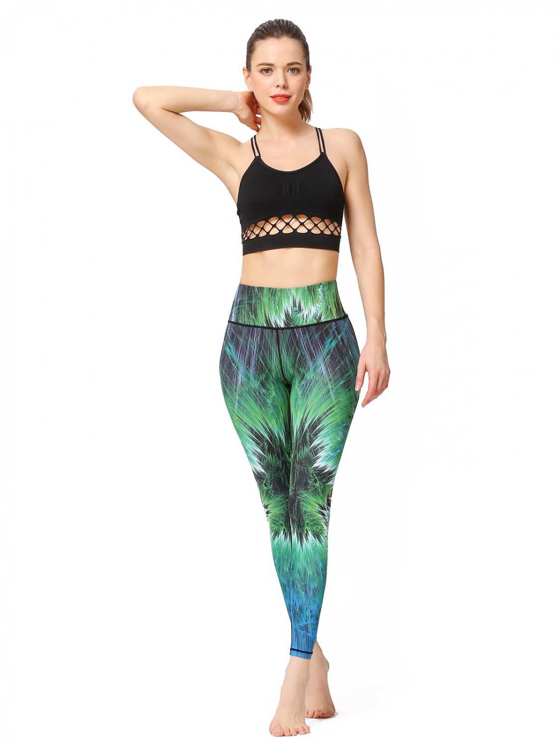 MUMUWU Women Printed Yoga Pants Sport Workout Running Leggings Power Flex Yoga Leggings