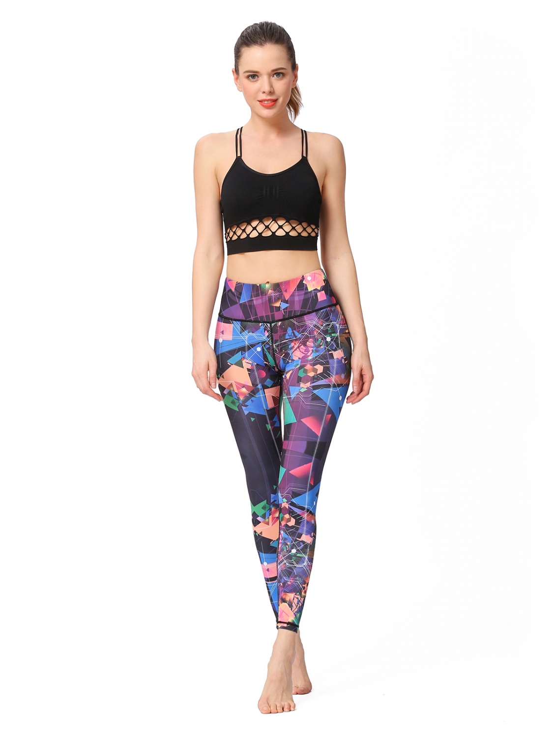 MUMUWU Women Printed Yoga Pants Sport Workout Running Leggings Power Flex Yoga Leggings